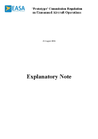 EASA « Prototype » Commission Regulation on UA Ops – Explanatory Note